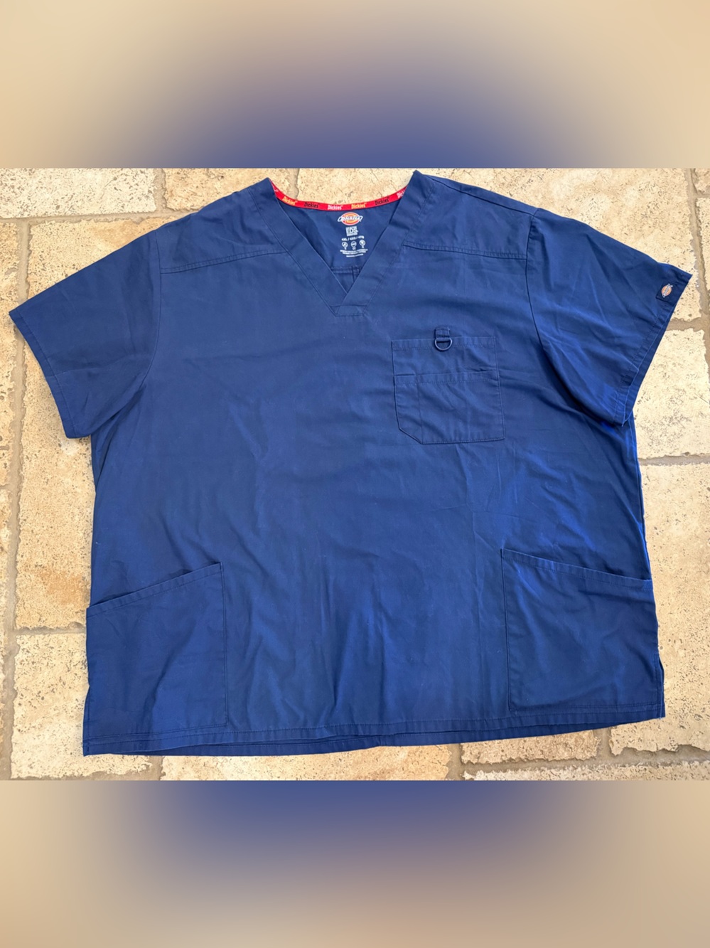 Dickies Men's Royal Blue Scrub Top